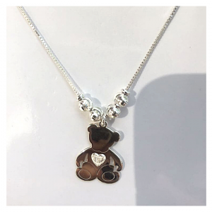 Cute Teddy Necklace 92.5 Hallmark Silver For Kids India 2021