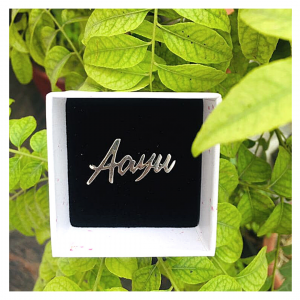 Name Brooch Customised Silver Jewellery India 2023