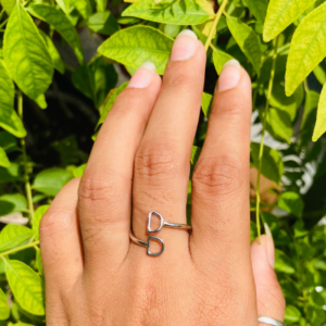 Couple Initial Ring Customised Silver Jewellery India 2023