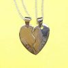 Split Heart Pendant Customised Silver Jewellery India 2023