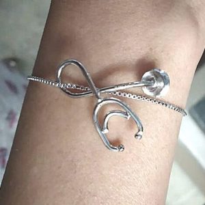 Best Customized Stethoscope Bracelet 92.5 Hallmark Silver India 2021.