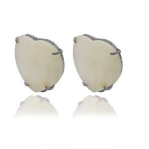 Best Heart MOP Earrings 92.5 Hallmark Silver India 2021