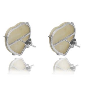 Best Heart MOP Earrings 92.5 Hallmark Silver India 2021