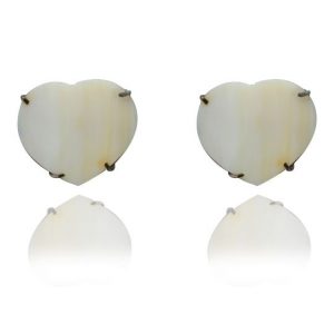 Best Heart MOP Earrings 92.5 Hallmark Silver India 2021