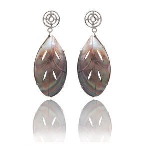 Best MOP Leaf Earrings 92.5 Hallmark Silver India 2021