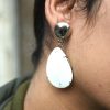 Best Pear Shaped MOP Earrings 92.5 Hallmark Silver India 2021