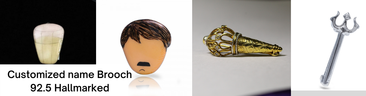 Customized name Brooch 92.5 Hallmarked India 2021