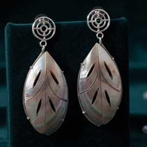 Best MOP Leaf Earrings 92.5 Hallmark Silver India 2021
