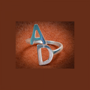 Unisex Initials Ring Customised Silver Jewellery India 2023