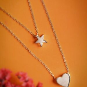 Twinkling Heart and Star Layered Necklace