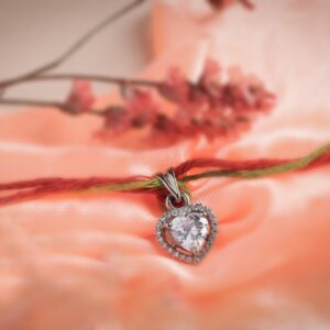 Solitaire Heart Rakhi cum Pendant