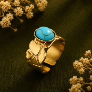 Adjustable turquoise ring