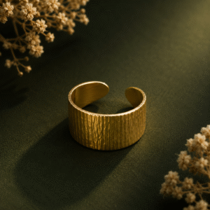 Textured statement adjustable ring