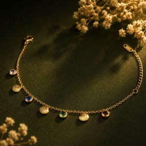 Minimal shells charms bracelet
