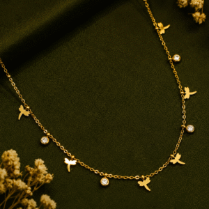 Dainty dragonfly charms necklace
