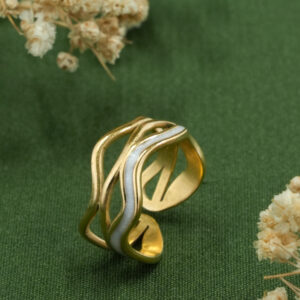 Solari Abstract Wavy Enamel Ring